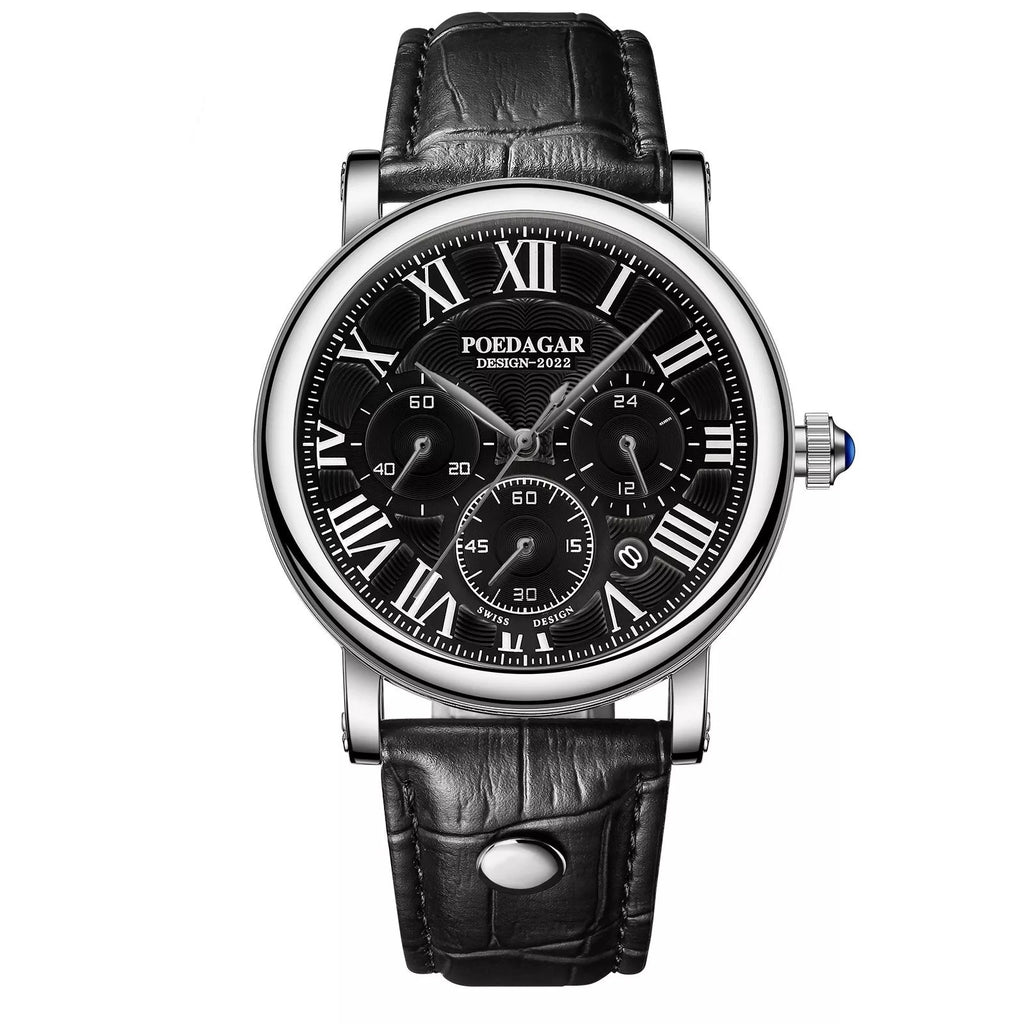 Multifunctional Men's Fashion Quartz Watch Ultra-thin Belt Style