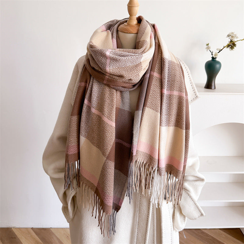 Unisex Autumn And Winter All-matching Tassel Scarf